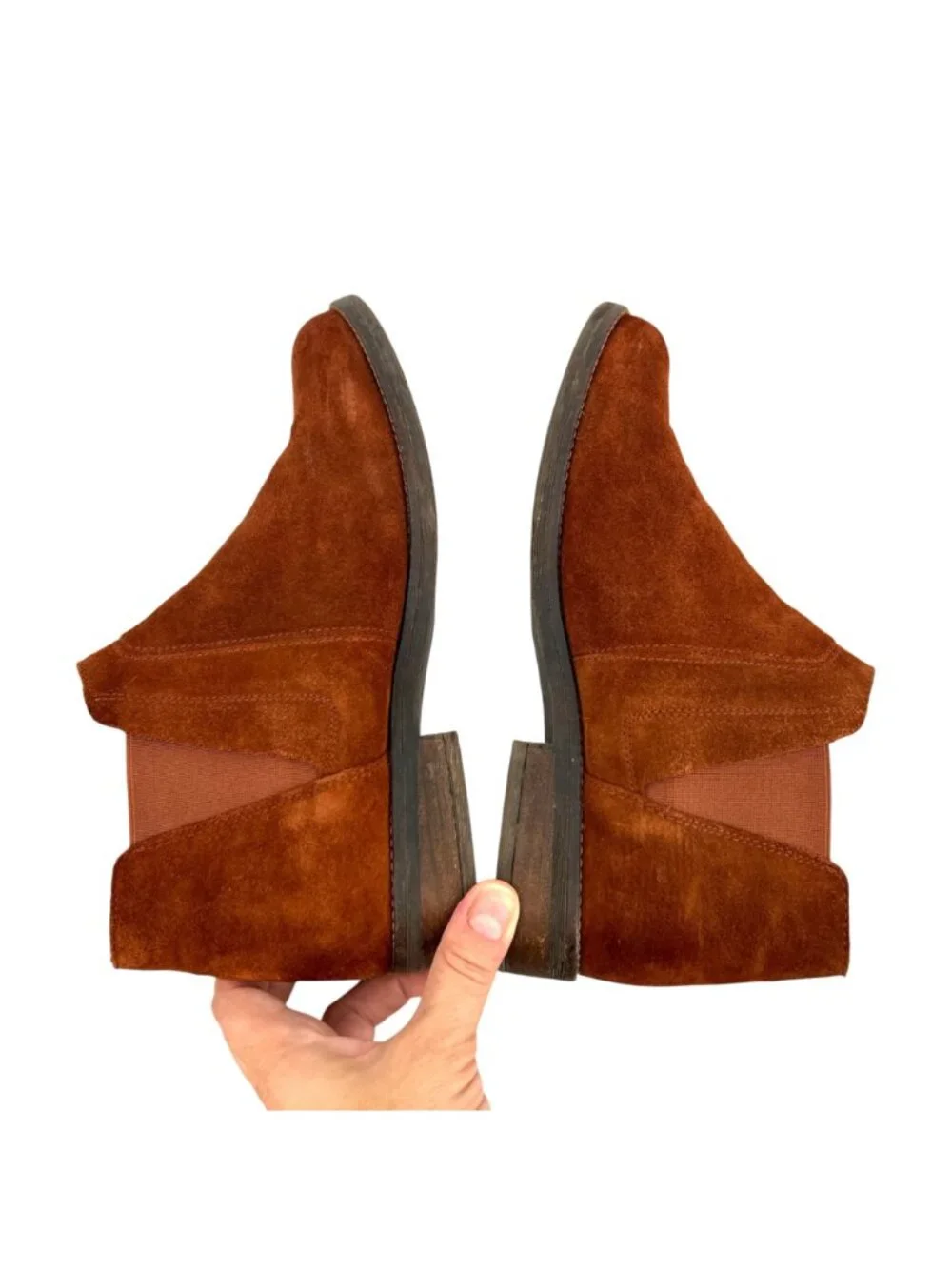 Clarks Demi Beat Rust Brown Suede Chelsea Ankle Boots Size 10